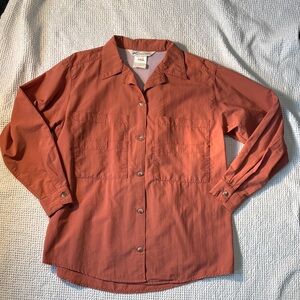 TravelSmith Terracotta Button-Up Hiking Shirt, Medium, NWOT, Cool Vented